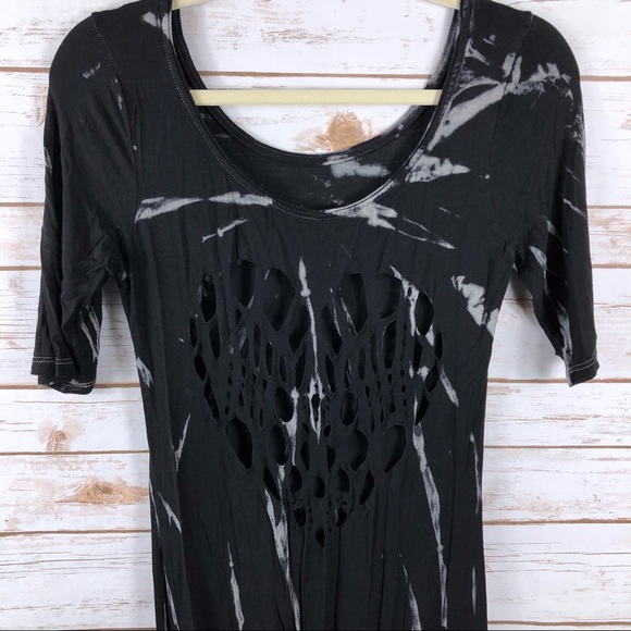 Mona B black white tie dye cut out back maxi dress - Picture 5 of 8